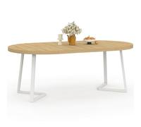 IDMarket - Tavolo da pranzo allungabile Rotondo Selma 4-10 Persone Legno e Bianco 110-200 cm