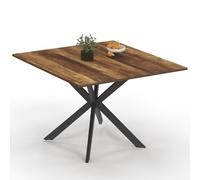 IDMarket - Tavolo da pranzo quadrato ALIX per 8 persone con gambe HAWKINS in legno scuro e ragno nero 110 cm