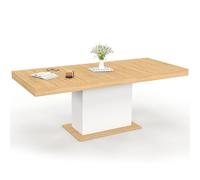 IDMarket - Tavolo da pranzo rettangolare allungabile EDEN 6-10 persone in legno e bianco 160-200 cm