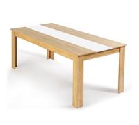 IDMarket - Tavolo da pranzo rettangolare Georgia 8 Persone in finto faggio e bianco 160 x 90 cm