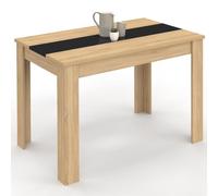 IDMarket - Tavolo da pranzo rettangolare ROZY 4 persone faggio e nero 110 cm