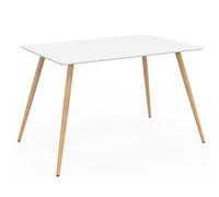 IDMarket - Tavolo da pranzo scandinavo per 6 persone bianco 120 cm SARA