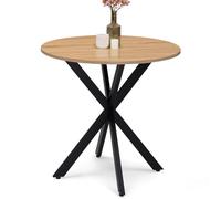 IDMarket - Tavolo da pranzo tondo 2-4 persone con gamba a ragno, legno e nero 80 cm ALIX