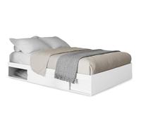 IDMarket - Telaio letto matrimoniale Salem con ripostiglio e rete 140 x 190 cm Bianco