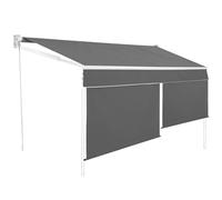 IDMarket - Toldo manual 3,95x3 M gris antracita con faldón H.1,40 M