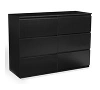 IDMarket - TOMI Cassettone a 6 cassetti da 110 cm in legno nero