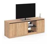 IDMarket - TOMI Porta TV a 3 ante in faggio e nero 140 cm