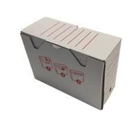 IDMENAGE OFFICE DEPOT BOITES ARCHIVES ABLAGEBOXEN TRANSFERT FILES 335 X 80 X 245 MM BLANCHE ET ROUGE X12