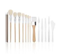 IDNVFY 10 Pezzi Pennello per Dipingere E 5 Pezzi di Coltello da Pittura Ad Olio di Plastica, Pennello per Dipinto in Ceramica, Strumenti da Colorare, Strumenti Artistici.