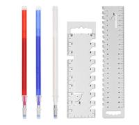 IDNVFY 2 Pezzi del Righello di Patchwork E 3 Matite di Truffatori Ad Alta Temperatura, Accessori per Cucito Fai -da -Te, Strumenti di Adattamento, Strumenti di Misurazione Portatili.