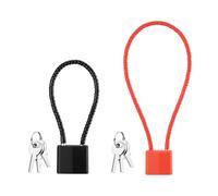 IDNVFY 2 Pezzi di Blocco A Getto Lungo Antifurto, Pre-Chiusura Multifunzionale, Fune di Filo, Lucchetto con Chiave, Lucchetto Pesante (Nero, Rosso).