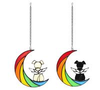 IDNVFY 2 Pezzi di Ciondoli Colorati per Finestre, Rimorchi per Cani Arcobaleno, Ciondoli per Finestre del Filo da Sole, Regali Doggear, Decorazioni per Finestre.