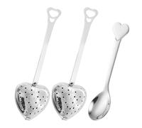 IDNVFY 2 Pezzi Love Handsleck E 1 Pezzo di Cucchiai d'Amore, Brauer da tè Sciolto, Filtro A Tee in Acciaio Inossidabile, Brauer di tè Creativo, Strumento di Birra al tè.