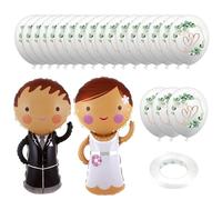 IDNVFY 20 Pezzi di Palloncini A Forma di Cuore, 2 Pezzi Sposi, 2 Ruoli di Nastri, Decorazione per Celebrazione del Matrimonio, Palloncini Romantici per Le Vacanze, Decorazione per Matrimoni.