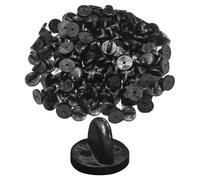 IDNVFY 200 Pezzi di Fibbia per Spilla in Gomma Nera, Ago da Disegno, Fibbia Rotonda, Piastra Posteriore, Accessori per Gioielli Fai -da -Te.