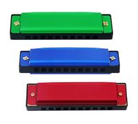 IDNVFY 3 Pezzi di 10-Hole 20-Tone Armonica, Principiante Armonica, Bambini QIN, Strumento Musicale Educativo, Adatto per Bambini, Adulti, Principianti (Blu, Rosso, Verde).