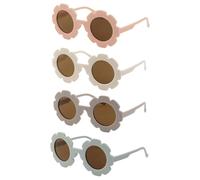 IDNVFY 4 Pezzi Di Occhiali Da Sole, Occhiali Rotondi Per Bambini, Argomenti Di Protezione Solare Dolce, Crema Solare All'Aperto.