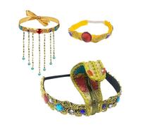 IDNVFY Anelli di Testa A 1 Pezzo E Anelli A 2 Pezzi, Accessori in Abiti Egiziani, Gioielli di Serpente, Copricapo Vintage, Abito in Maschera.