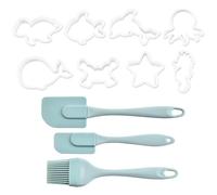 IDNVFY Forma Dell'Animale Marino E 3 Parti di Spatola al Silicone, Processi di Cottura, Forme di Plastica, Taglierina per L'Impasto Possono Produrre Biscotti E Fondente.