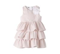 iDo abito con balze in fantasia a righe bianco beige 4A