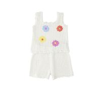 iDo completo bambina crochet con fiori bianco