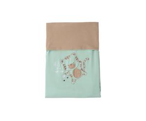 iDo copertina neonato con tigrotto verde acqua marrone