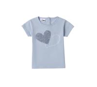 iDo T-shirt manica corta con cuore paillettes blu avio 5A