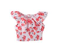 iDo top crop in fantasia a fiori bianco rosso 5A