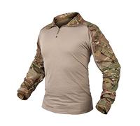 IDOGEAR Camicie da Combattimento G3 da Uomo con gomitiere 1/4 di Cerniera a Maniche Lunghe Abbigliamento tattico Top (Multi-Camo, X-Large)