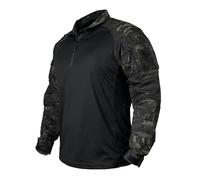 IDOGEAR Combattimento Camicette manica lunga da uomo Camicia tattica con gomitiere militare BDU Camicette con tasche Airsoft Magliette e camicette