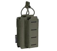 IDOGEAR Singolo Mag Sacchetti 5.56 mme 9mm Kangaroo Magazine Pouch Elastico Tattico MOLLE del Sacchetto per fucile e Pistola M4 M16 AR .40 S&W .45 ACP Riviste Stile Taglio Laser (Ranger Green)