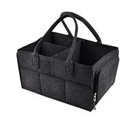 IDOMISMR Borsa per pannolini, borsa in feltro per la cameretta dei bambini,organizer per pannolini come regalo per baby shower per neonati,Nero