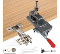 Idong 35mm Dima per Cerniere a Scodellino, Nascosta Dima Per Cerniere Con Perforatore Guida Trapano Localizzatore, Posizionatore Guide per il montaggio a cerniera Lavorazione del Legno Fai da Te