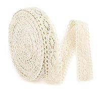 IDONGCAI Nastri in pizzo di cotone per lavori artigianali Pizzo di cotone naturale Finiture in pizzo artigianale 2,2 cm di larghezza 20 yards