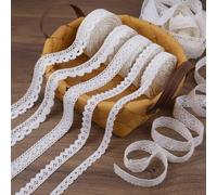 IDONGCAI The roll-Craft - Nastro di pizzo bianco per cucito, in cotone, per diari spazzatura, acchiappasogni, 27,4 m (4,6 m ciascuno)