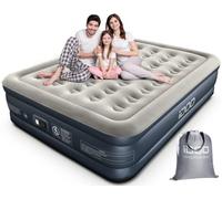 iDOO Letti Gonfiabili,Letto ad Aria Gonfiabile con Pompa Integrata, Gonfiamento/Sgonfiamento Rapido Auto in 3 minuti,Superficie Superiore del Letto Confortevole,152 x203 x38cm, fino a 295Kg(Doppio)