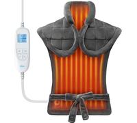 iDOO Tappetino Riscaldante con Spegnimento Automatico, Cuscino Riscaldato per Schiena, Collo e Spalle, Coperta Riscaldante Elettrica 61 x 84 cm, 6 Impostazioni di Riscaldamento e 3 Timer - Lavabile