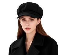 Idopy Cappelli da donna retrò con visiera Ivy Newsboy Paperboy Baker Boy Beanie Gatsby Cabbie Painter, Nero , Taglia unica