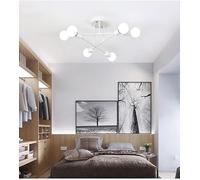 IDOR STORE Lampadario da Soffitto Vintage, Plafoniera Moderna 6 Luci, Lampadario a Sospensione Moderni E27, Interna Lampadario Camera da Letto, Lampadario Salotto per Cucina(Senza Lampadina) (bianco)