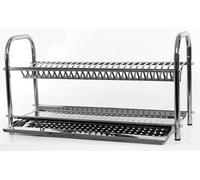 IDOR STORE Scolapiatti da 80 cm in acciaio inox da appoggio made in italy con vaschetta raccogligocce