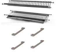 IDOR STORE Scolapiatti in Acciaio Inox di lunghezza variabile da 84 a 87 cm con