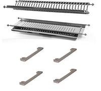 IDOR STORE Scolapiatti in Acciaio Inox di lunghezza variabile da 84 a 87 cm con supporti laterali