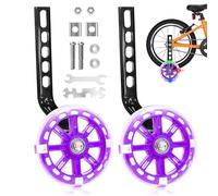 Idota Ruote di supporto per bicicletta per bambini, con ruote Mute Flash, ruote di sicurezza regolabili, universali, per 12, 14, 16, 18, 20 pollici, singola velocità, colore rosa