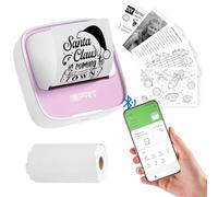iDPRT Mini stampante termica portatile per adesivi, con Bluetooth, senza inchiostro, con 1 rotolo di carta adesiva, per appunti, diari, fai da te, stampa di etichette, compatibile con telefoni iOS e