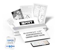 iDPRT Stampante portatile wireless da viaggio, supporto per stampante portatile Bluetooth per lettere americane da 8,5 x 11 pollici, senza inchiostro, compatibile con iOS, Android, computer portatile