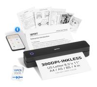 iDPRT Stampante wireless portatile - Supporto mobile Bluetooth per lettere americane da 8,5"x11", compatibile senza inchiostro con iOS, Android, laptop per ufficio, auto e casa (300 DPI)