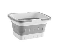 idqwsswt Contenitore per la biancheria portatile con maniglia robusta per bagno, cucina, camera da letto, cesto per la biancheria pieghevole, cesto rettangolare per vestiti, grigio