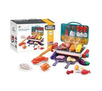 idqwsswt Esperienza di gioco innovativa Pasti magici Griglia per bambini con fumo leggero ed effetti sonori Pasti magici Griglia per bambini con fumo Spiedini luminosi Cucina sensoriale BBQ, blu