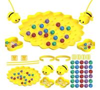 idqwsswt Gioco dell'ape operaia Aggiungi entusiasmo alla festa in famiglia con l'intrattenimento magnetico Gioco da tavolo magnetico per la raccolta dei fagioli con cordino, per 2 persone