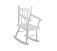 idqwsswt Mini poltrona per casa delle bambole, sedia a dondolo per casa delle bambole in Per scala 1/6 fatta a mano, arricchisce l'arredamento, modelli in, bianco, 12x10x19.7 cm
